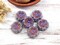 *10* 14mm Metallic Volcano Washed Opaque Purple Silk Hawaiian Flower Beads